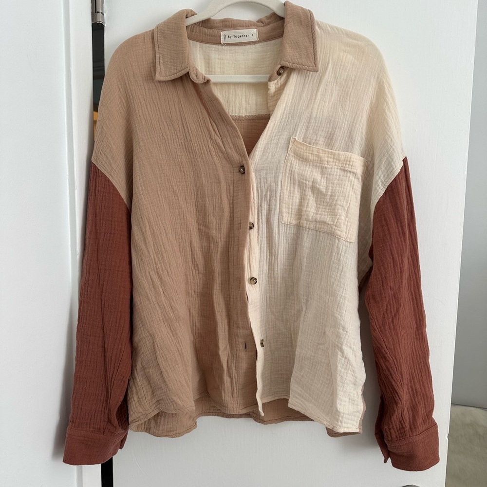 By Together Colorblock Button-Up Shirt